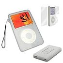 for iPod Classic Case, Silicone Skin Case Cover for Apple iPod Classic 6th 7th 80GB, 120GB Thin 160GB and iPod Video 5th 30gb + Screen Protector & Lanyard-10.5mm Thickness Thin Version(White)