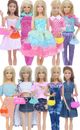 Lot of 5 Outfits + 5 Clothing Handbags for Barbie Doll Model Women