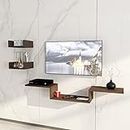 ESTANTERIA Bezel Engineered Wood TV Entertainment Wall Unit (Standard, Wenge)
