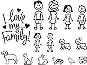 Car Sticker I Love My Family Car Bling Stickers and Decals Pet Cat Dog Animal Decal for Car Window Bumper Decorative Decal Practical Design and Durable Cars Walls,Bumper Stickers, Decals and Magnets