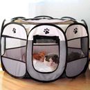 Portable Pet Playpen Foldable Kennel Puppy Tent for Dogs Cats Rabbits Grey