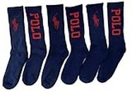 Polo Ralph Lauren 6pk Mixed Crew Athletic Socks 6-12.5, Navy, 6-12.5 (CA-29278)