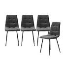 LEVEDE Dining Chairs, Set of 4 Kitchen Chairs,Soft Velvet Reading Seating, Chic Nursing Seats, Home Furniture for Dining Room, Living Room, Cafe, Meeting Room, Load Up to150kg (Grey)