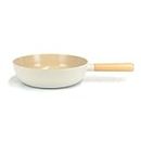NEOFLAM FIKA 10" Nonstick Stir Frying Chef Wok for Stovetops and Induction, Wood Handle and Nonstick Ceramic Coating, Made in Korea (10" / 26cm)