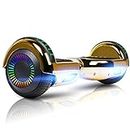 LIEAGLE Hoverboard Self Balancing Scooter Hover Board for Kids Adults with Wheels LED Lights（Chrome Gold）