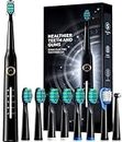 Electric Toothbrushes for Adults, 8 Brush Heads Sonic Electric Toothbrush with 40000 VPM Deep Clean 5 Modes, Power Rechargeable Toothbrushes Fast Charge 4 Hours Last 30 Days, Electric Toothbrush Black
