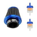 HIAORS 38mm 1 1/2" Blue Air Filter With Two 5mm Gas Fuel Filter for for Lifan 125cc Apollo 125 110cc Dirt Pit Bike GY6 49cc 50cc taotao ATM50 Moped Scooter 110cc 150cc 200cc Motorcycle ATV Quad