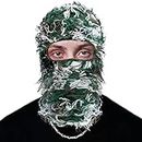 Distressed Balaclava Ski Mask Full Face Knitted Fuzzy Balaclava Yeat Shiesty Distress Mask for Men Women Camo