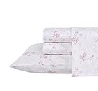 Laura Ashley Home - Queen Sheets, Soft Sateen Cotton Bedding Set - Sleek, Smooth, & Breathable Home Decor (Garden Muse Pink, Queen)