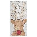 RAZ Imports 2023 Heartfelt Holiday 8" Reindeer Textured Wood Block