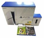 Sony PS5 Slim Édition Blu-Ray 3To Console - Blanc Playstation 5 Neuf Avec 2 Jeux