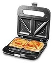 Elite Gourmet ESM-2207SS# Stainless Steel Sandwich Panini Maker Grilled Cheese Machine Tuna Melt Omelets Non-stick Cooking Surface, 2 Slice, 750 Watts, Stainless Steel
