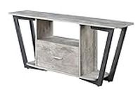 Convenience Concepts Graystone 60" TV Stand, Faux Birch / Slate Gray Frame