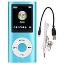 MP3 Player/MP4 Player,MP4 Music Player with Earphones,Classic Digital 1.8 Inch LCD Screen,Support 64G Memory Card,8h Playtime,Random Play & Sleep Shutdown(Blue)
