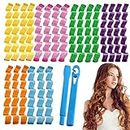 30pcs Hair Curlers Spiral Curls Styling Kit Heatless Wave Shape Hair Curlers Spiral Curls No Heat Wave Hair Curlers For Long Hair Magic Hair Rollers with Styling Hooks For DIY Spiral Hair (30cm)