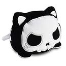 TeeTurtle | The Original Reversible Spooky Cat Plushie | Patented Design | Skeleton (Glow in The Dark!) | Show Your Mood Without Saying a Word!