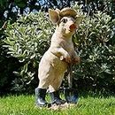 New Resin Outdoor Garden Standing Pig With Spade Lawn Sculpture Statue Ornament