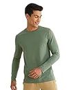 DAMENSCH Men’s Fluid Cotton Lycra Full T- Shirt- Pack of 1- Powder Green- Medium