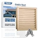 Zepoty 12" x 12" Premium Wood Gable Vent - Innovative Screen Replacement, Paintable Finish, Smooth Surface - Ideal for Attic and Shed Ventilation,Vent Opening: 10" x 10"