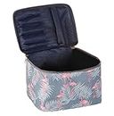 Wolpin Professional Large Cosmetic Makeup Kit Storage Organizer Travel Toiletry Vanity Bag with Big Compartment, Waterproof Makeup Brush Holder Portable (22.5 x 17 x 15 cm) Flamingo Design, Multicolor