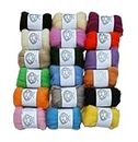 FILZ FUNK Set of 18 Colors Fiber Yarn Roving Wool for Needle Felting Hand Spinning DIY