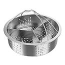 SCOOVY Vegetable Steaming Basket, Steam Rack Tamale Steamer, Multifunctional instant-pot Steam Rack, Universal Pot Steamer Basket, Vegetable Steamer Basket Tamale Steamer Pot Triple Separator for Seafood, TSQUH45CYV6Q4KC5TLR