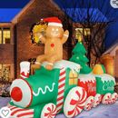 Holidayana 10 ft Inflatable Christmas Train Gingerbread Man retail $169.00