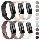 Tobfit 6 PACK Sport Bands Compatible with Fitbit Inspire 2 Bands for Women Men, Soft Silicone Waterproof Straps Replacement Wristbands Compatible for Fitbit Inspire 2 Watch Band, Small,