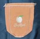 Bolso con cordón naranja Crown Royal Peach 750 ml con logotipo gráfico totalmente bordado NUEVO