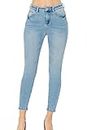 WAX JEAN Women's Butt I Love You Push-Up Classic 5-Pocket Ankle Skinny Jeans, Light, 7