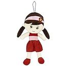 AMULAKH Super Soft 40cm Stuffed Girl Candy Molly Doll - Polyfill Washable Cuddly Soft Plush Toy - Helps to Learn Role Play - 100% Safe for Kids (Assorted, Molly Doll - 40 cm) (RED)