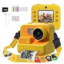 Mafiti Kids Camera Instant Print, 48MP Digital Camera Selfie 1080P Video Camera with 32G TF Card, Toys Gifts for Girls Boys Aged 3-12 for Christmas/Birthday/Holiday (Orange)