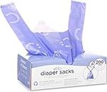 Ubbi Disposable Diaper Sacks, Lavender Scented, Easy-To-Tie Tabs, Baby Nappy Disposal or Pet Waste Bags, 200 Count