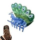Small Peacock Bird Claw Clip, Cute Fun Animal Unique Claw Acetate Hair Clips for Thin Hair Women and Girls - Fun Hair Accessories for Styling and Parties - Novelty Hair Clips for Kids and Adults