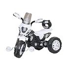 DA Bull International Harley Bullet Bike Trike Cycle Backrest and Comfortable Seat Ride-on Bike Pedal Bike Tricycle Big Wheels with Musical Horn Lights for Kids Girl & Boy 1-5 Years (White)