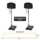 2PCS Height Adjustable Basketball Hoop System Stand W/ 30in Backboard With Wheel
