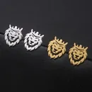 My Shape Löwe mit König Krone Edelstahl Tier Ohr stecker für Frauen Mädchen Löwe Ohrringe minimalist