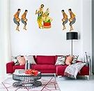Rawpockets Decal ' Indian Ethnic Dance ' (Material - PVC Vinyl Matte Finish, Wall Coverage Area - Height 80cm X Width 180cm) (Pack of 1) Wall Sticker