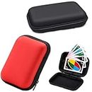 PSFXBM 2 Pcs Playing Card Case, UNO Case, UNO Carry Case, Soft Cloth Waterproof Anti-Scratch Around Protection Compatible UNO Card on The Outdoor Gaming or Camping (Red, Black)
