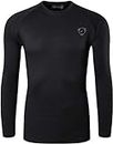 jeansian Homme UPF 50+ UV Sun Protection Outdoor Men Casual Sports Long Sleeved Slim T-Shirt LA245 Black M