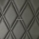HEAVY Bentley Quilted Double Stitch Diamond FOAM PADDED Car Leather Fabric BLACK