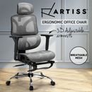 Artiss Ergonomic Office Chair Computer Chairs Recliner Headrest Footrest Grey