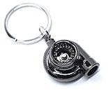 GT//Rotors Gunmetal Spinning Turbo Keychain Automotive Part Car Gift Key Chain Ring