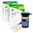 OneTouch Verio Test Strips for Diabetes Value Pack - 60 Count | Diabetic Test Strips for Blood Sugar Monitor | Home Self Glucose Testing | 2 Boxes, 30 Test Strips Per Pack