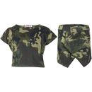 Mädchen Tops Camouflage grün kurzes Oberteil & Skort Rock Shorts Sommerbekleidung Sets