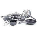 Royalty Line - Cookware Sets - Royalty Line 10 Pieces Pot with Ceramic Coating - Gray