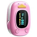 Penguin Finger Pulse Oximeter for Kids Children Infants Babies Pink | Blood Oxygen Saturation Monitor Heart Rate SPo2 PI OLED