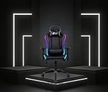 Green Soul Thunder RGB Lights Gaming Chair, Ergonomic Multi-Functional Racing Style with PU Leather Fabric, Adjustable Neck & Lumbar Pillow, 4D Adjustable Armrests & 180 Degree Recline