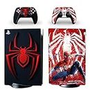 Khushi Decor Spider Man 2 UV 3M Vinyl Sticker Decals for Playstation 5 Disk Version Console and Two Dual Sense 5 Sticker Skins Black PS5 Skin Console and Controller Design