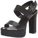 DKNY Women's Everyday Block Heel Yadira-Platform Sl Heeled Sandal, Black, 7.5
